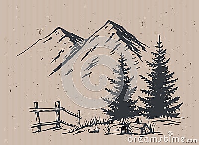 Mountain landscape vector Vector Illustration