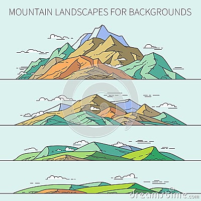 Mountain landscapes for backgrounds Vector Illustration