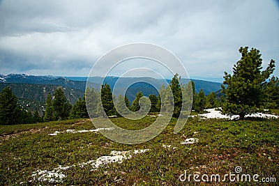 Mountain landscapes in the Khamar-Daban mountains Stock Photo