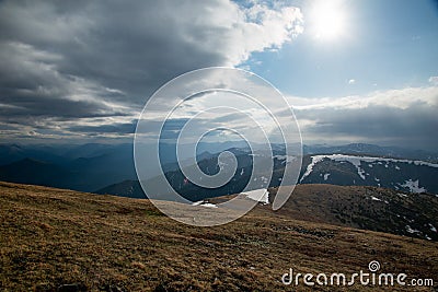 Mountain landscapes in the Khamar-Daban mountains Stock Photo
