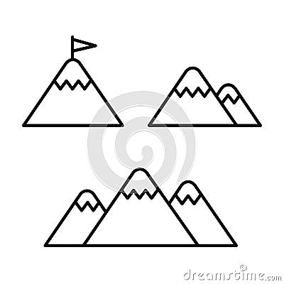 Mountain line icon Vector Illustration