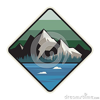 Mountain logo, icon or symbol Vector Illustration