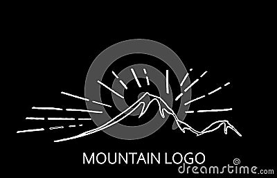 Mountain logo illustration design template . Cartoon Illustration