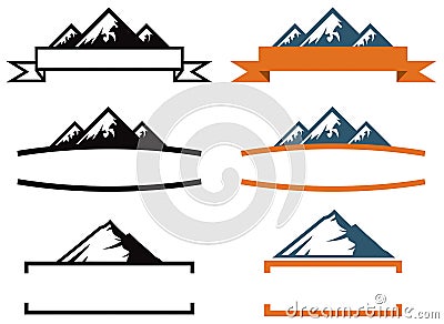 Mountain Logo Set Vector Illustration