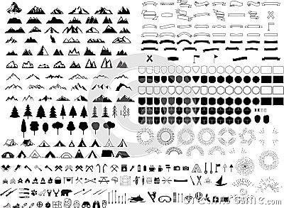 Mountain logo set Vector Illustration