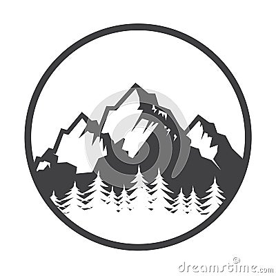 Mountain Logotype, Label, Badge Vector Illustration