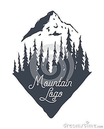 Mountain logotype logo forest nature forest vector Vector Illustration