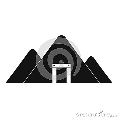 Mountain mine black simple icon Vector Illustration