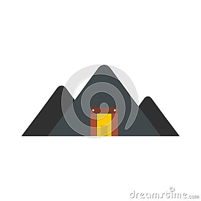 Mountain mine flat icon Vector Illustration