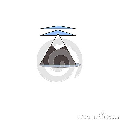 Mountain minimalist and a cloud Vector Illustration