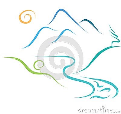 Mountain nature logo Vector Illustration