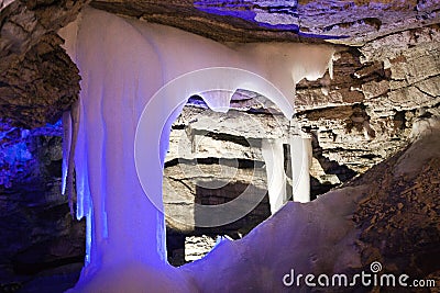 The Ice Cave in Central Russia Stock Photo