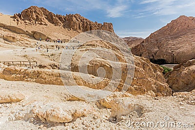 Mountain oasis Chebika in Sahara desert, Tunisia Stock Photo