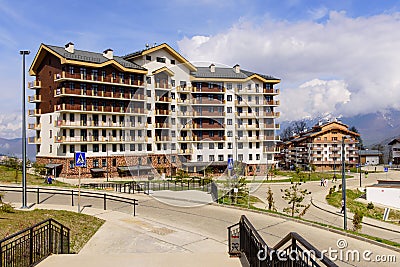 The mountain Olympic village Editorial Stock Photo