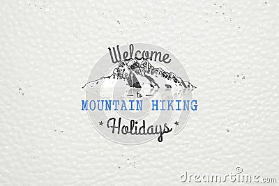 Mountain and Outdoor Adventures. Mountain Hiking. Detailed elements. Vector Illustration