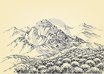 Mountain panorama Vector Illustration