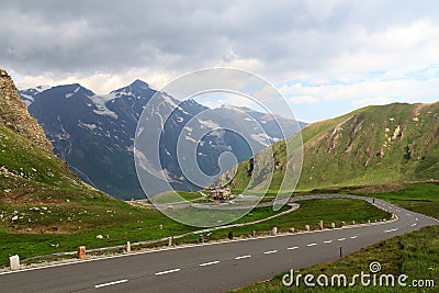 Mountain panorama and hairpin curves at Grossglockner High Alpine Road, Austria Stock Photo