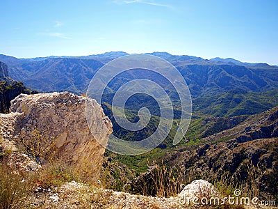 Mountain panorama typical for Montenegro Stock Photo