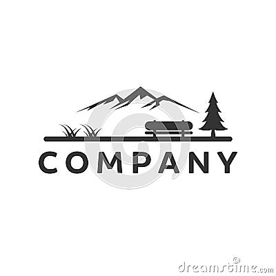 Mountain with park logo designs Vector Illustration