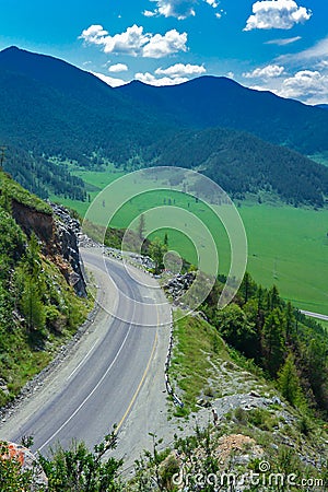 Mountain pass in Altai. Chuysky Tract Stock Photo