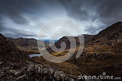 Mountain Pass in Wales Stock Photo