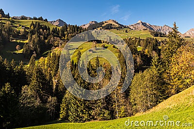Engstligental south of Adelboden in the Alps Switzerland Stock Photo