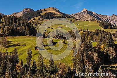 Engstligental south of Adelboden in the Alps Switzerland Stock Photo