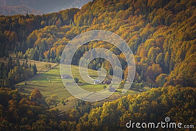 Mountain Peak in Autumn Afternoon Light Stock Photo