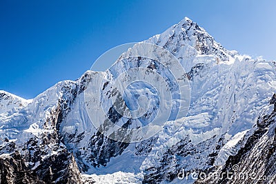 Mountain peak in Himalayas, Nuptse Stock Photo