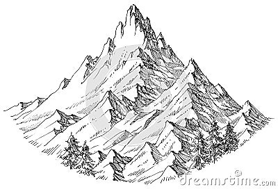 Mountain peak isolated Vector Illustration