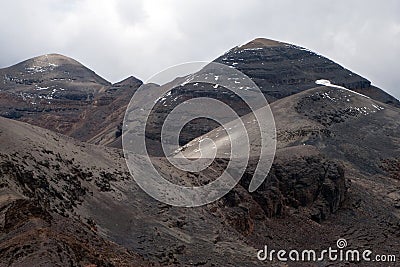 Mountain peaks on Chacaltaya Stock Photo