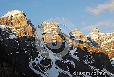 Mountain peaks at sunrise Stock Photo