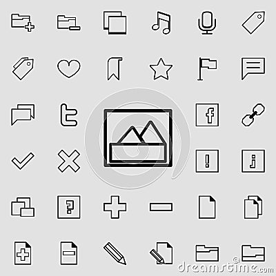 mountain picture icon. Detailed set of minimalistic icons. Premium graphic design. One of the collection icons for websites, web d Editorial Stock Photo