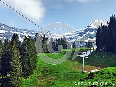 Mountain railway Alp Sellmatt or Bergbahn Alp Sellamatt in the Toggenburg region Stock Photo