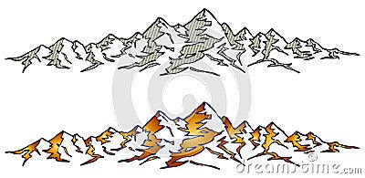 Mountain range Vector Illustration