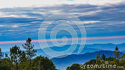 Mountain range and morning sky. Stock Photo