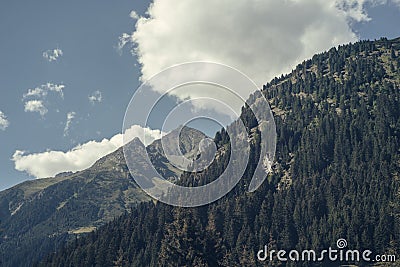Mountain range in the Stubai Valley in Tyrol, Austria Stock Photo