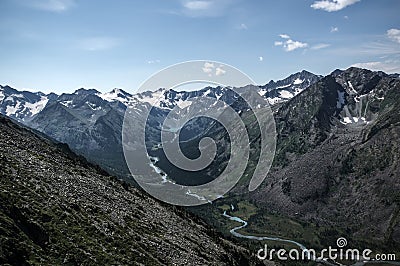 mountain range with valley, Stock Photo