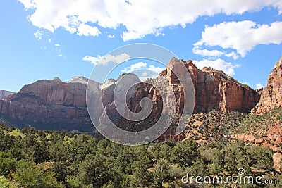 Mountain range in Zion National Park Stock Photo