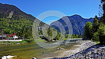 Mountain river in the Alps Stock Photo