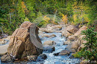 Mountain river in Gaspesie Stock Photo