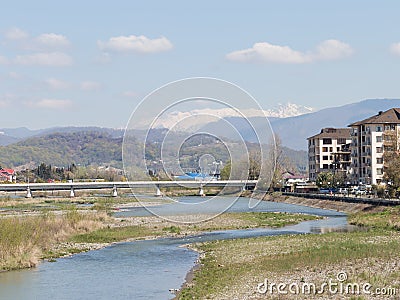 Mountain river Mzymta, Sochi Stock Photo