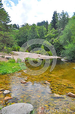 Mountain river rocks in Villa General Belgrano, Cordoba Province Stock Photo