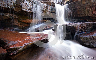 Mountain river waterfall, rocks and clean water Stock Photo