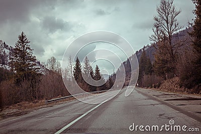 Mountain road, dramatic light Stock Photo