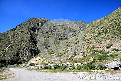 Mountain Road on the Peruvian Altiplano, Colca Canyon, Arequipa, Peru, South America Stock Photo