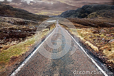 Mountain road, Scottish Highlands Stock Photo