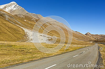 Mountain road to Albula pass - Swiss mountain pass in the canton of Graubunden. Switzerland Stock Photo