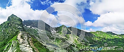 Mountain road in the Tatra mountains with clear lake. Freedom, adventure concept. Poland. Stock Photo