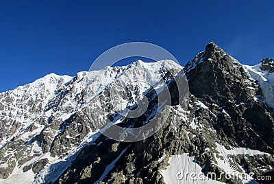 Mountain rock summit Stock Photo